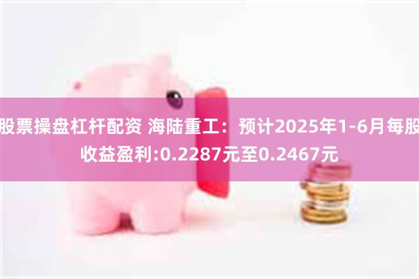 股票操盘杠杆配资 海陆重工：预计2025年1-6月每股收益盈利:0.2287元至0.2467元