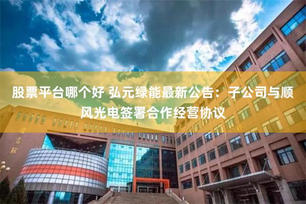 股票平台哪个好 弘元绿能最新公告：子公司与顺风光电签署合作经营协议