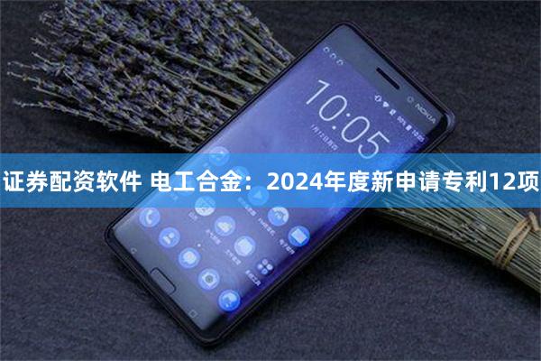 证券配资软件 电工合金：2024年度新申请专利12项