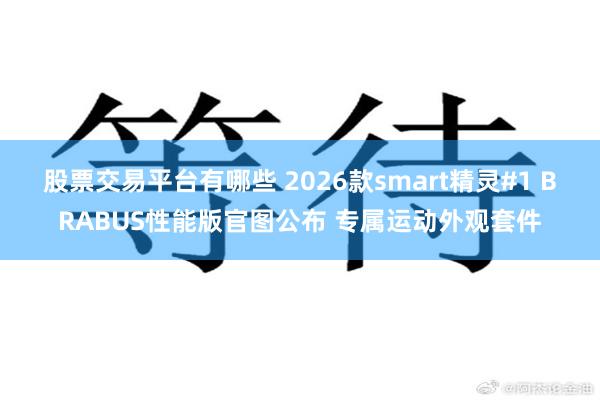 股票交易平台有哪些 2026款smart精灵#1 BRABUS性能版官图公布 专属运动外观套件