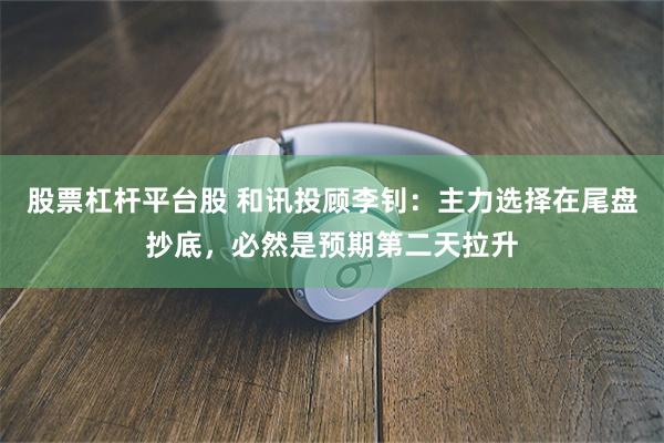 股票杠杆平台股 和讯投顾李钊：主力选择在尾盘抄底，必然是预期第二天拉升