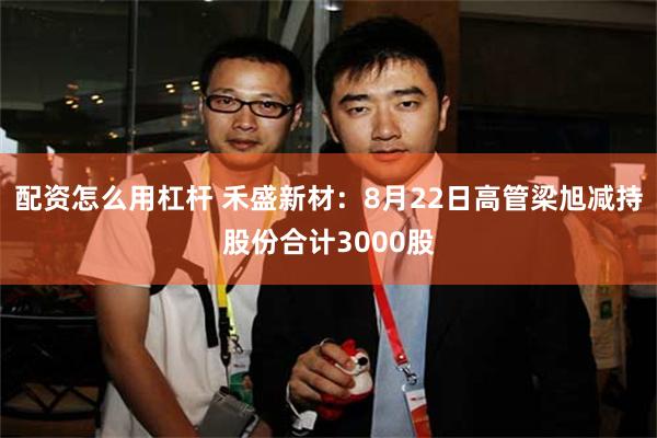配资怎么用杠杆 禾盛新材：8月22日高管梁旭减持股份合计3000股