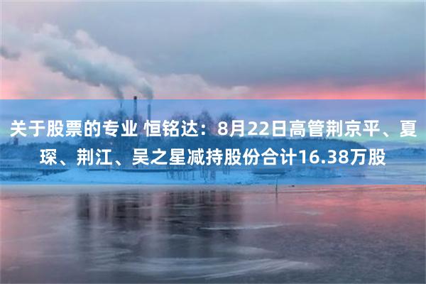 关于股票的专业 恒铭达：8月22日高管荆京平、夏琛、荆江、吴之星减持股份合计16.38万股