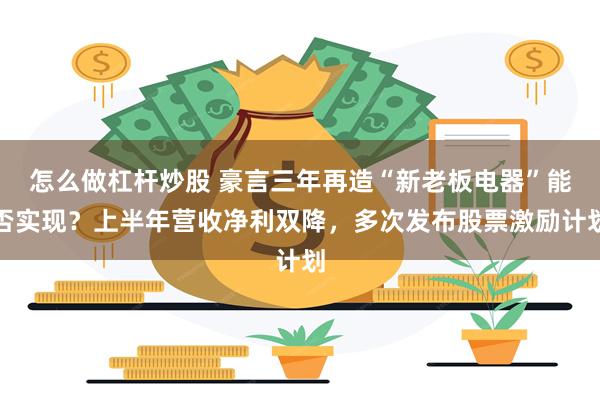 怎么做杠杆炒股 豪言三年再造“新老板电器”能否实现？上半年营收净利双降，多次发布股票激励计划