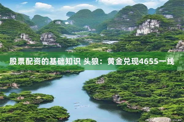 股票配资的基础知识 头狼：黄金兑现4655一线