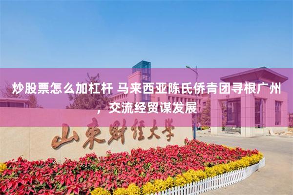 炒股票怎么加杠杆 马来西亚陈氏侨青团寻根广州,交流经贸谋发展