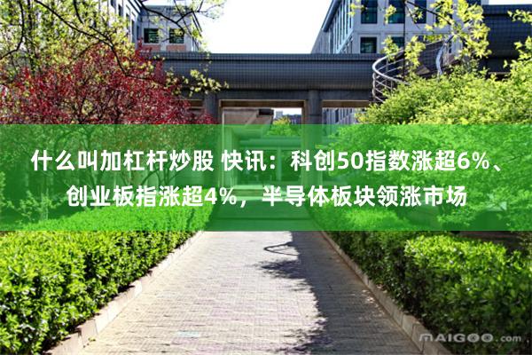什么叫加杠杆炒股 快讯：科创50指数涨超6%、创业板指涨超4%，半导体板块领涨市场