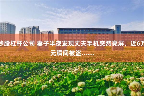 炒股杠杆公司 妻子半夜发现丈夫手机突然亮屏，近6万元瞬间被盗......